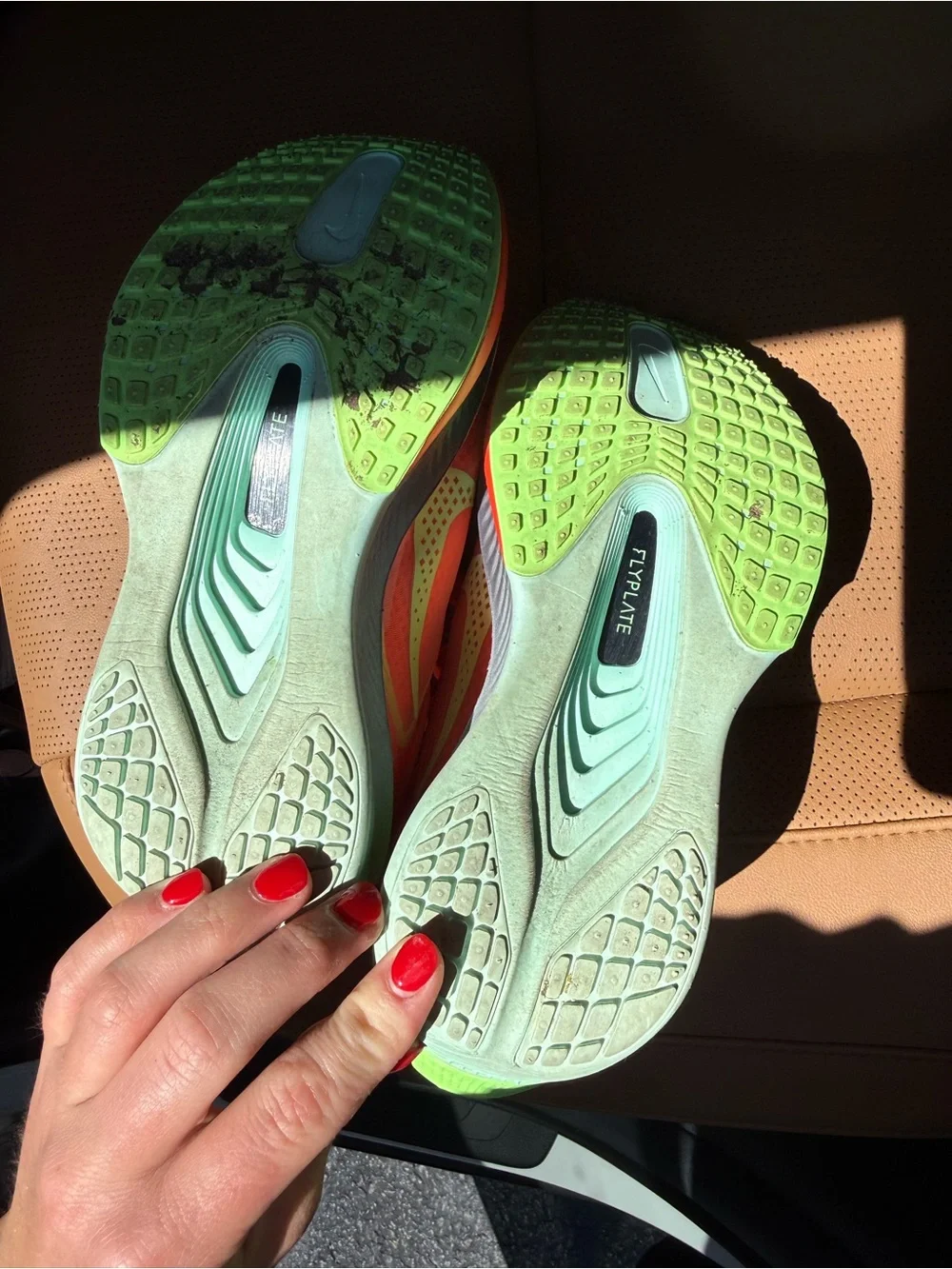 Nike Neon Orange Running Shoe with Interior Logo Tag